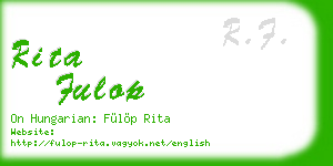 rita fulop business card