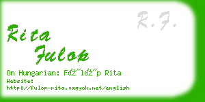 rita fulop business card